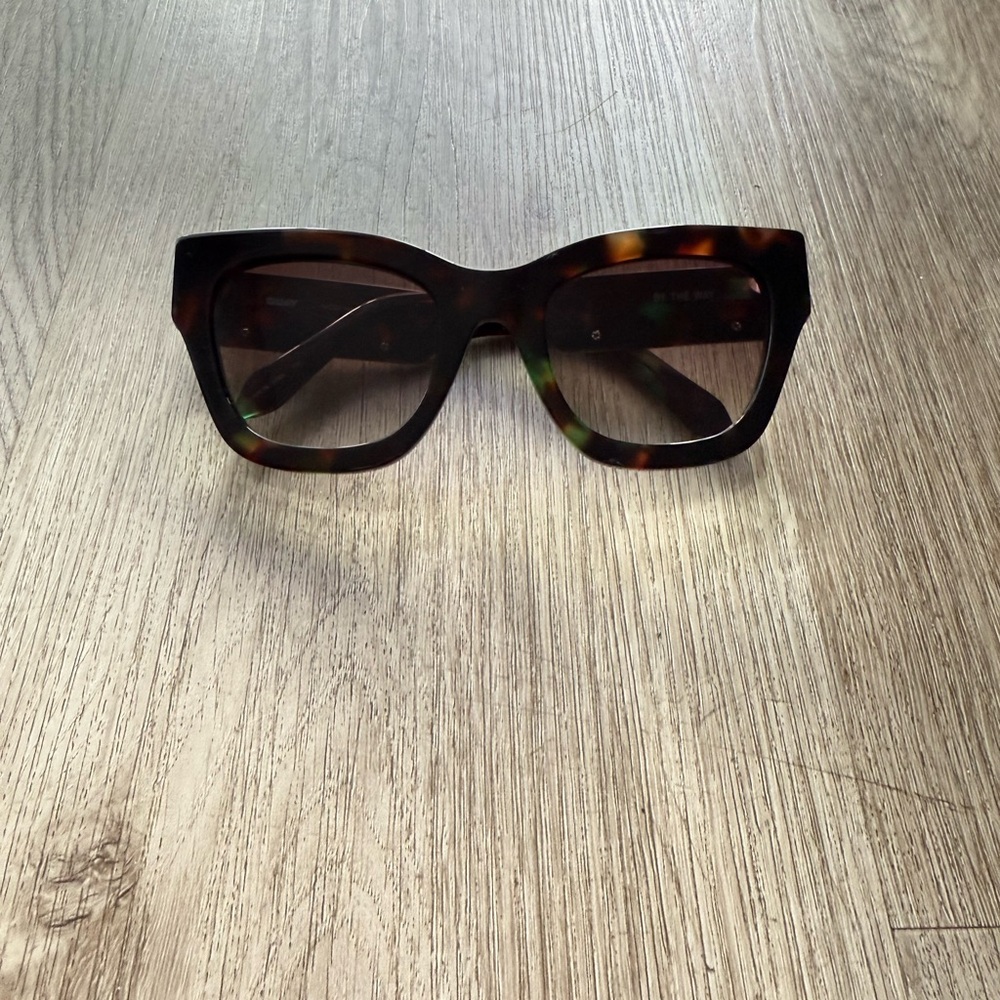 quay australia by the way tortoise brown green oversized square sunglasses NEW